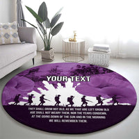 Anzac Day Gallipoli Personalised Round Carpet Purple Poppy Flowers LT9 - Polynesian Pride