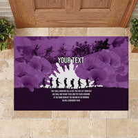 Anzac Day Gallipoli Personalised Rubber Doormat Purple Poppy Flowers LT9 Purple - Polynesian Pride