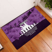 Anzac Day Gallipoli Personalised Rubber Doormat Purple Poppy Flowers LT9 - Polynesian Pride