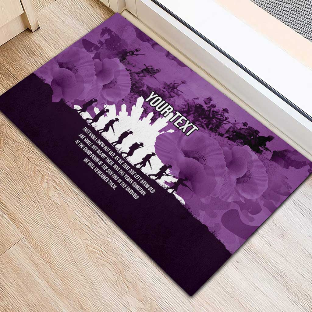 Anzac Day Gallipoli Personalised Rubber Doormat Purple Poppy Flowers LT9 - Polynesian Pride