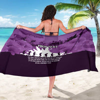 Anzac Day Gallipoli Personalised Sarong Purple Poppy Flowers