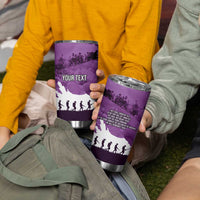 Anzac Day Gallipoli Personalised Tumbler Cup Purple Poppy Flowers