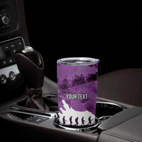 Anzac Day Gallipoli Personalised Tumbler Cup Purple Poppy Flowers
