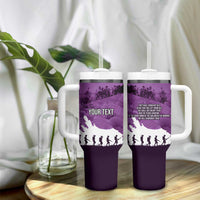 Anzac Day Gallipoli Personalised Tumbler With Handle Purple Poppy Flowers