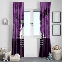 Anzac Day Gallipoli Personalised Window Curtain Purple Poppy Flowers