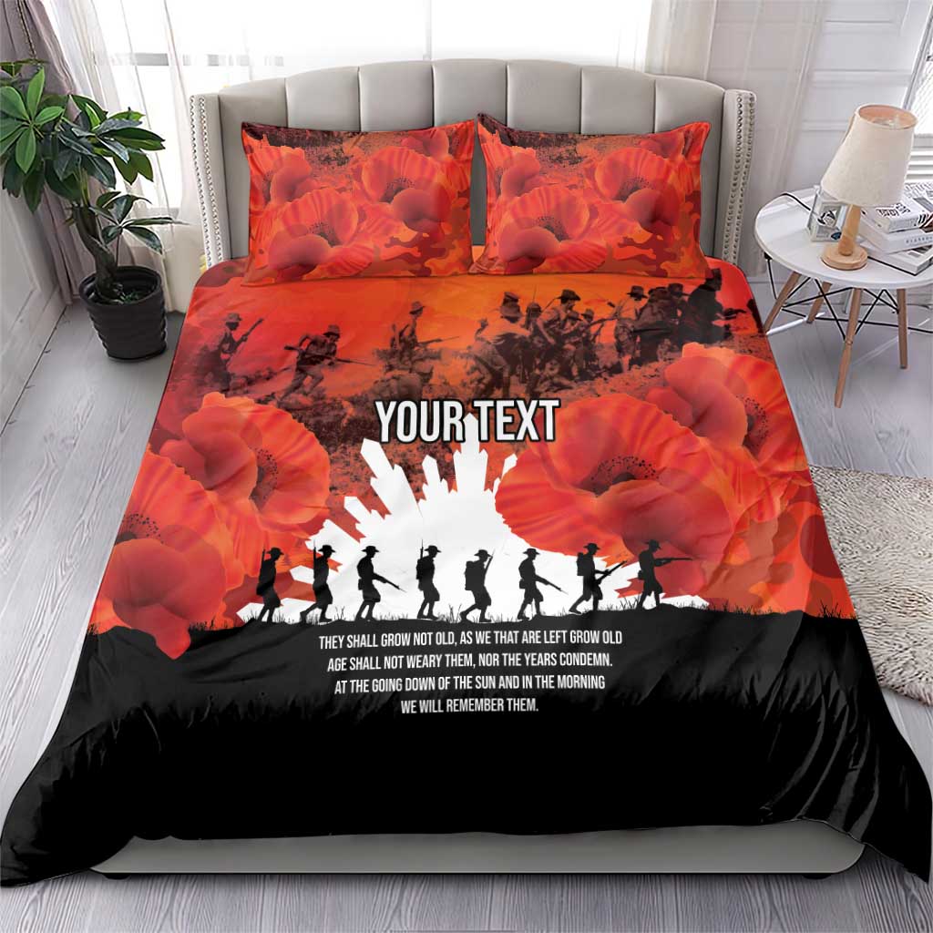 Anzac Day Gallipoli Personalised Bedding Set Red Poppy Flowers