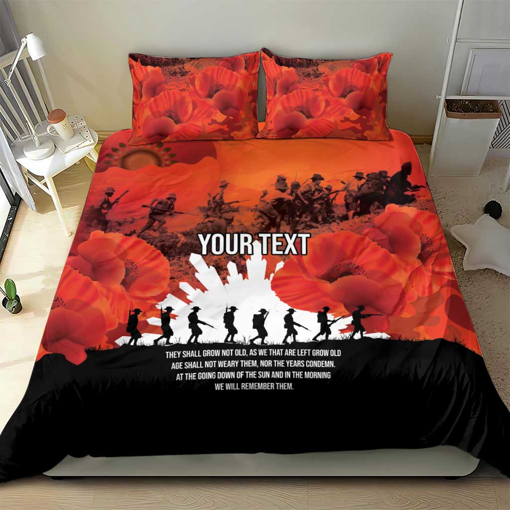 Anzac Day Gallipoli Personalised Bedding Set Red Poppy Flowers
