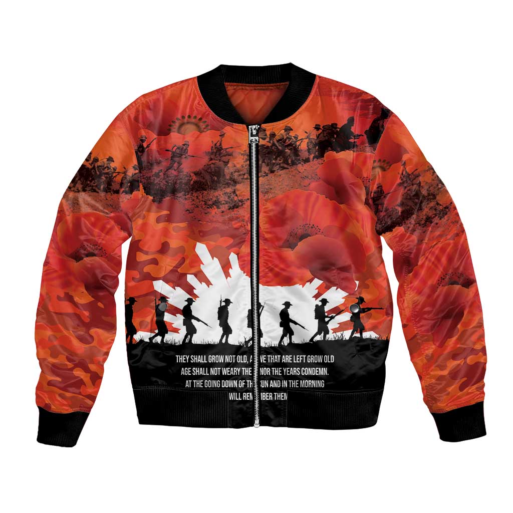 Anzac Day Gallipoli Personalised Bomber Jacket Red Poppy Flowers