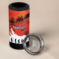Anzac Day Gallipoli Personalised 4 in 1 Can Cooler Tumbler Red Poppy Flowers
