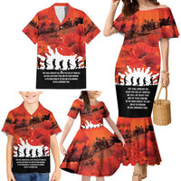 Anzac Day Gallipoli Personalised Family Matching Mermaid Dress and Hawaiian Shirt Red Poppy Flowers