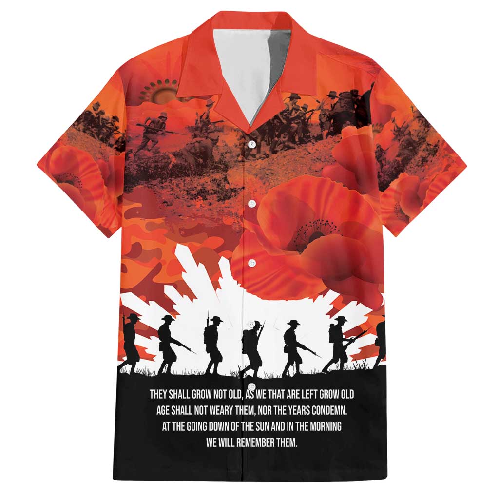 Anzac Day Gallipoli Personalised Family Matching Short Sleeve Bodycon Dress and Hawaiian Shirt Red Poppy Flowers