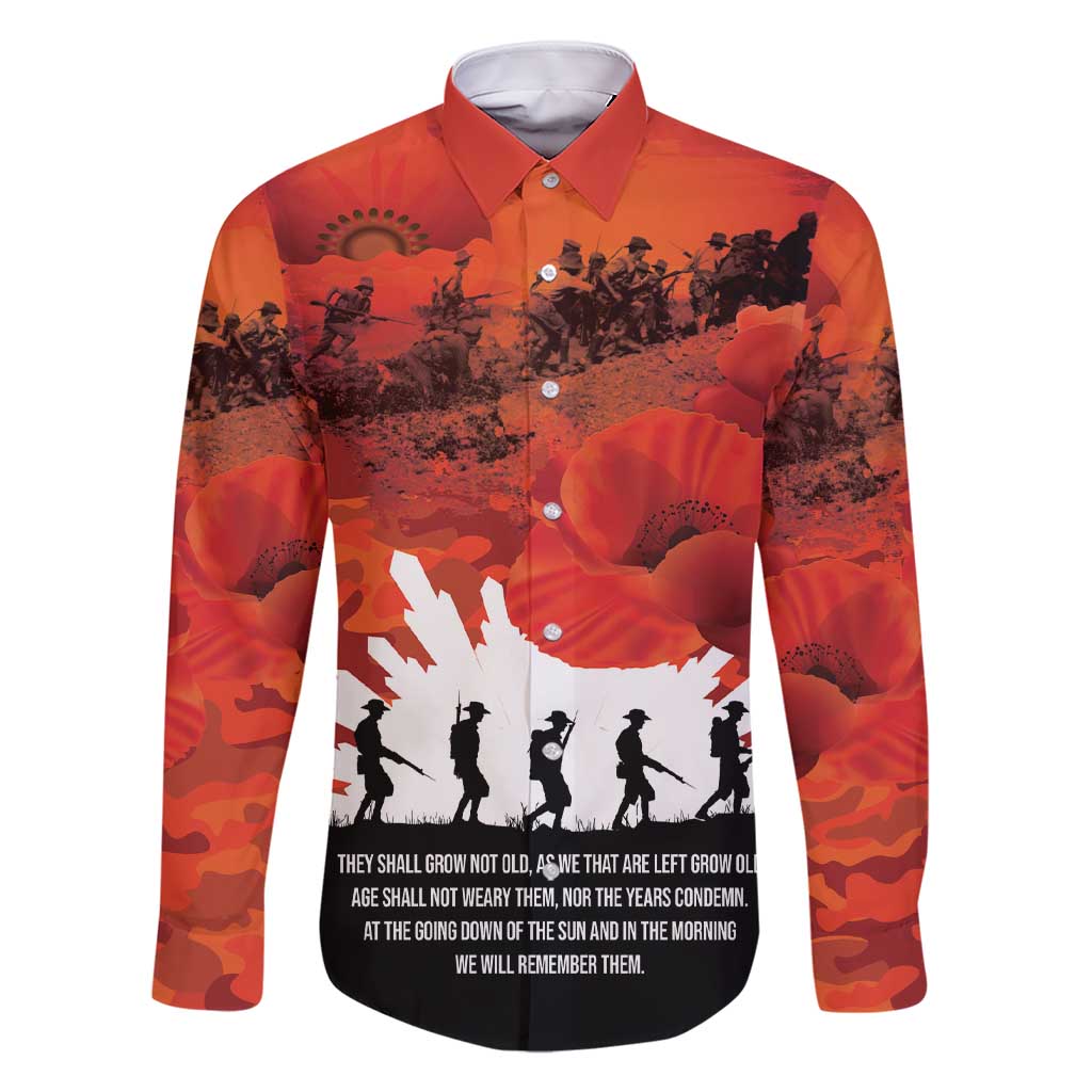 Anzac Day Gallipoli Personalised Family Matching Short Sleeve Bodycon Dress and Hawaiian Shirt Red Poppy Flowers