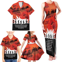 Anzac Day Gallipoli Personalised Family Matching Tank Maxi Dress and Hawaiian Shirt Red Poppy Flowers