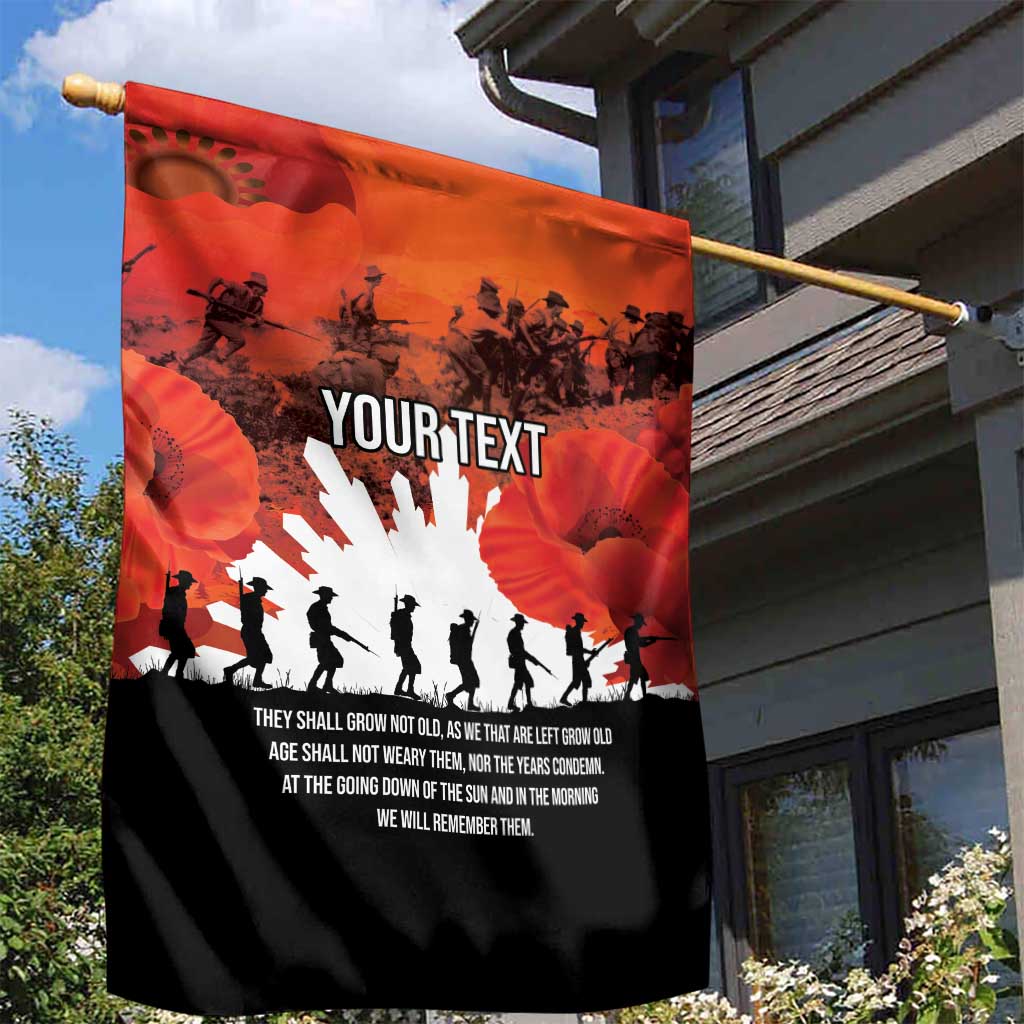 Anzac Day Gallipoli Personalised Garden Flag Red Poppy Flowers