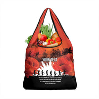 Anzac Day Gallipoli Personalised Grocery Bag Red Poppy Flowers