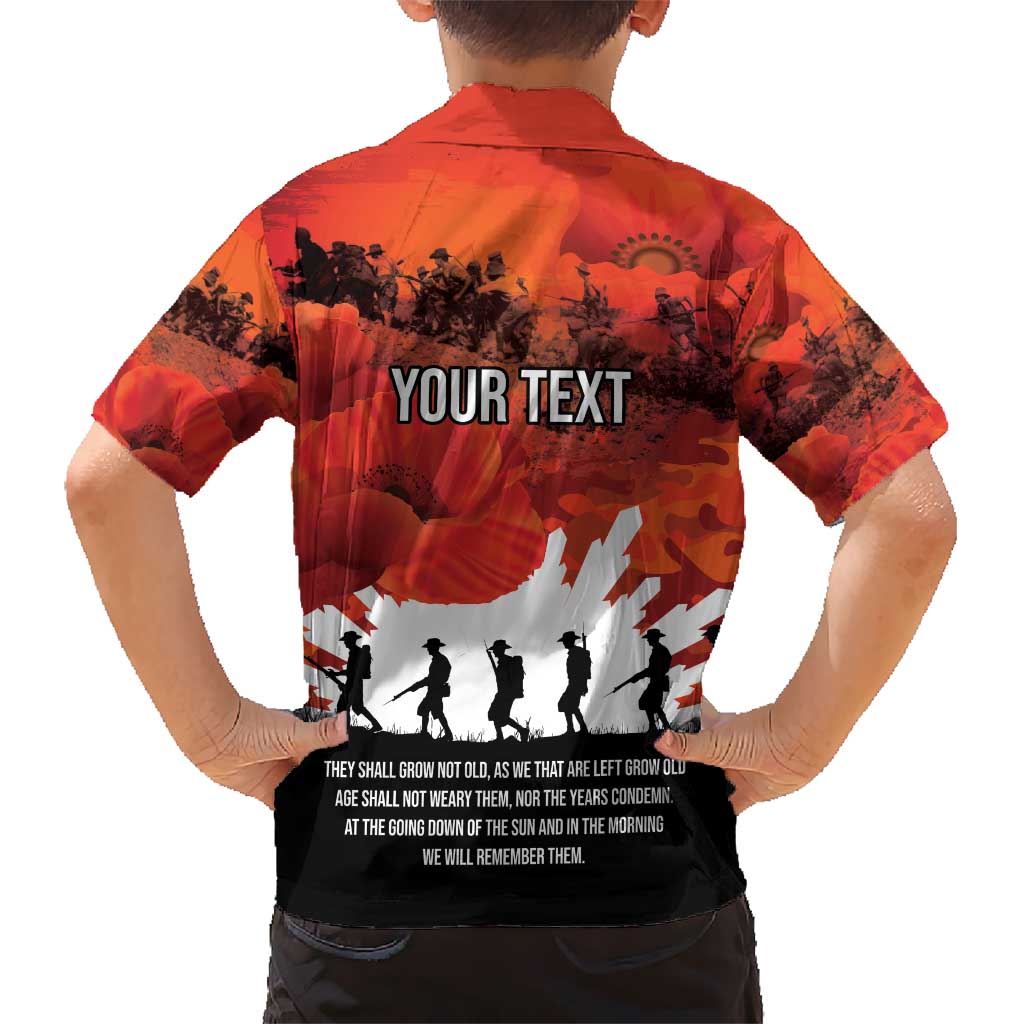 Anzac Day Gallipoli Personalised Hawaiian Shirt Red Poppy Flowers