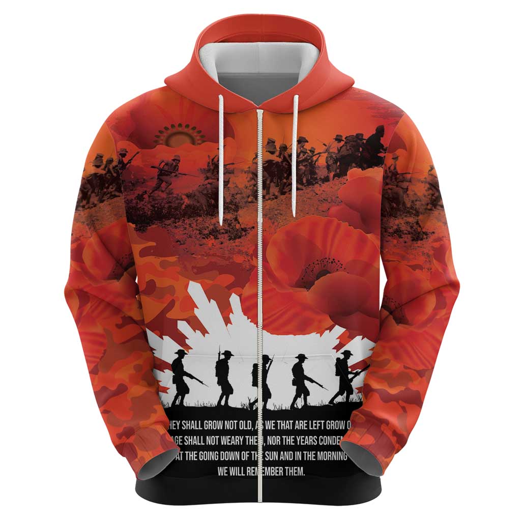 Anzac Day Gallipoli Personalised Hoodie Red Poppy Flowers