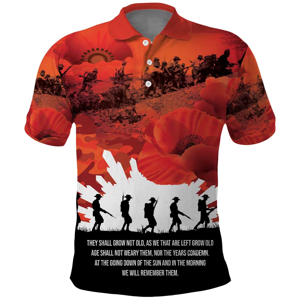Anzac Day Gallipoli Personalised Polo Shirt Red Poppy Flowers LT9 Red - Polynesian Pride