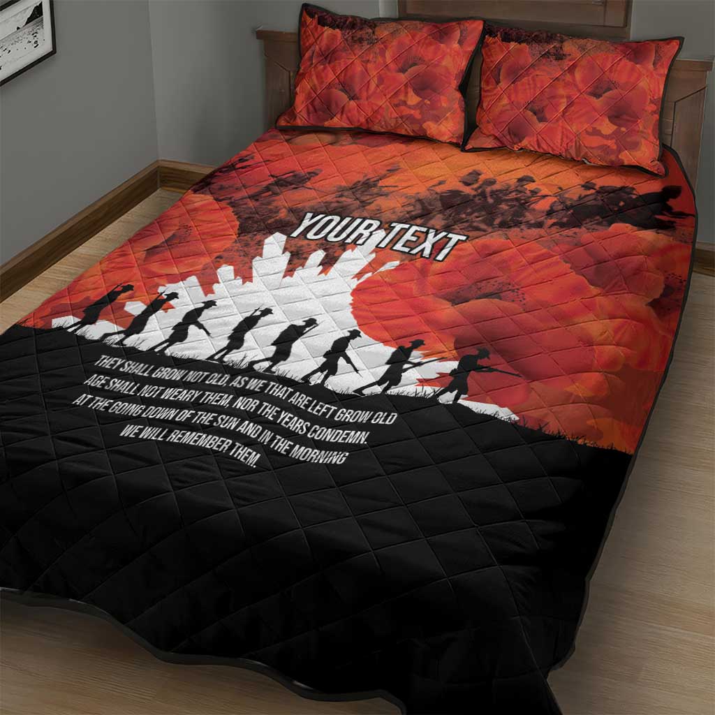 Anzac Day Gallipoli Personalised Quilt Bed Set Red Poppy Flowers