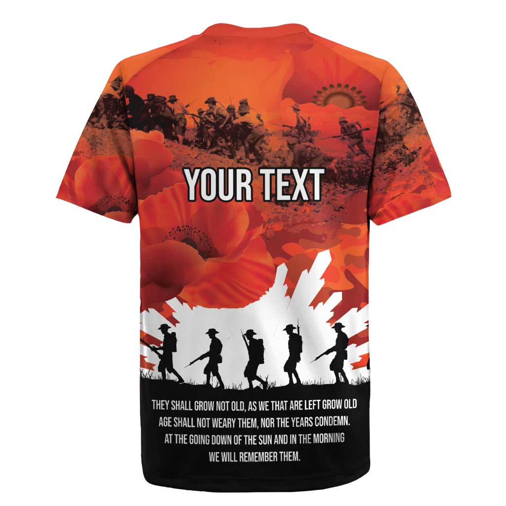 Anzac Day Gallipoli Personalised Rugby Jersey Red Poppy Flowers
