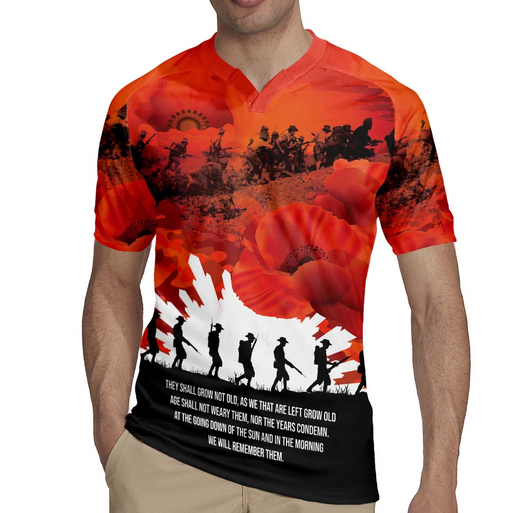 Anzac Day Gallipoli Personalised Rugby Jersey Red Poppy Flowers