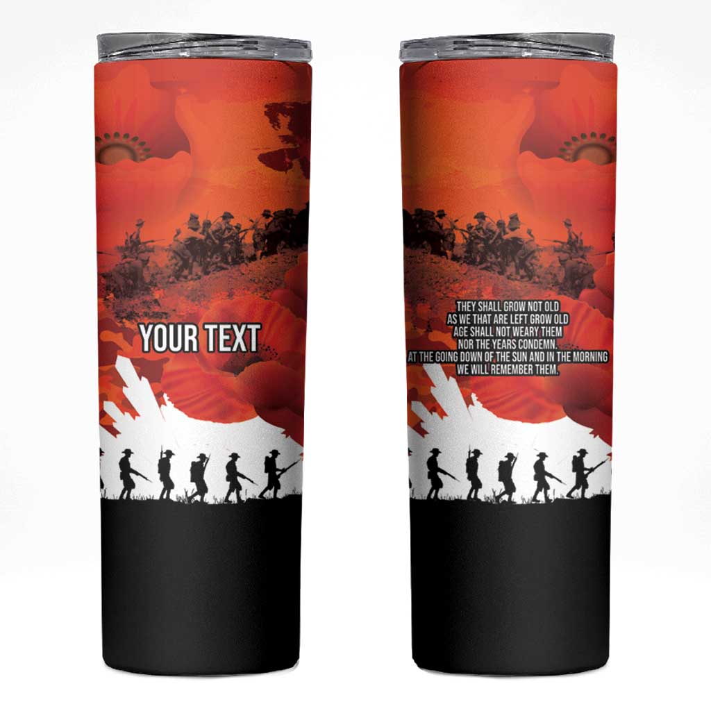 Anzac Day Gallipoli Personalised Skinny Tumbler Red Poppy Flowers