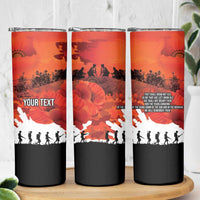 Anzac Day Gallipoli Personalised Skinny Tumbler Red Poppy Flowers