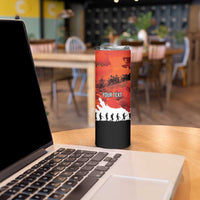 Anzac Day Gallipoli Personalised Skinny Tumbler Red Poppy Flowers