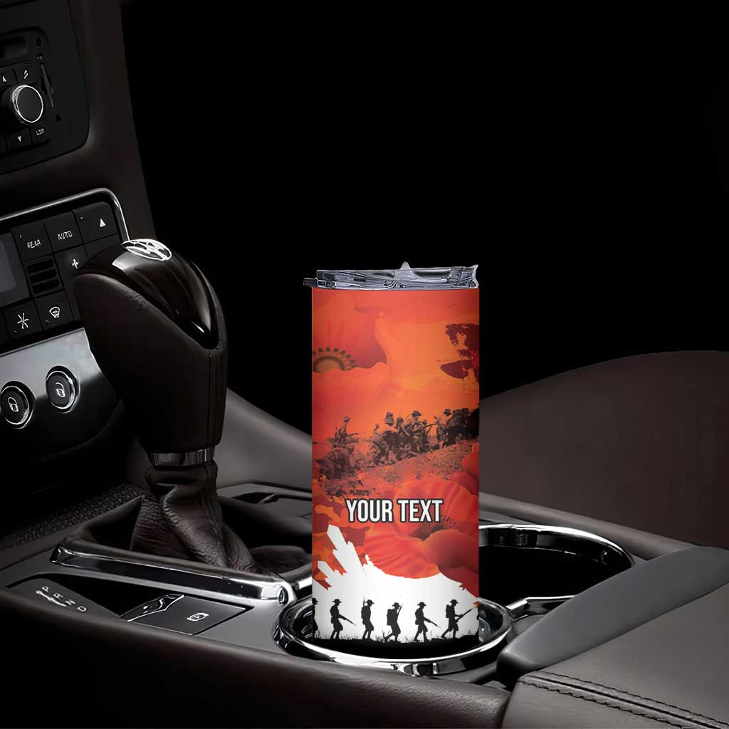 Anzac Day Gallipoli Personalised Skinny Tumbler Red Poppy Flowers