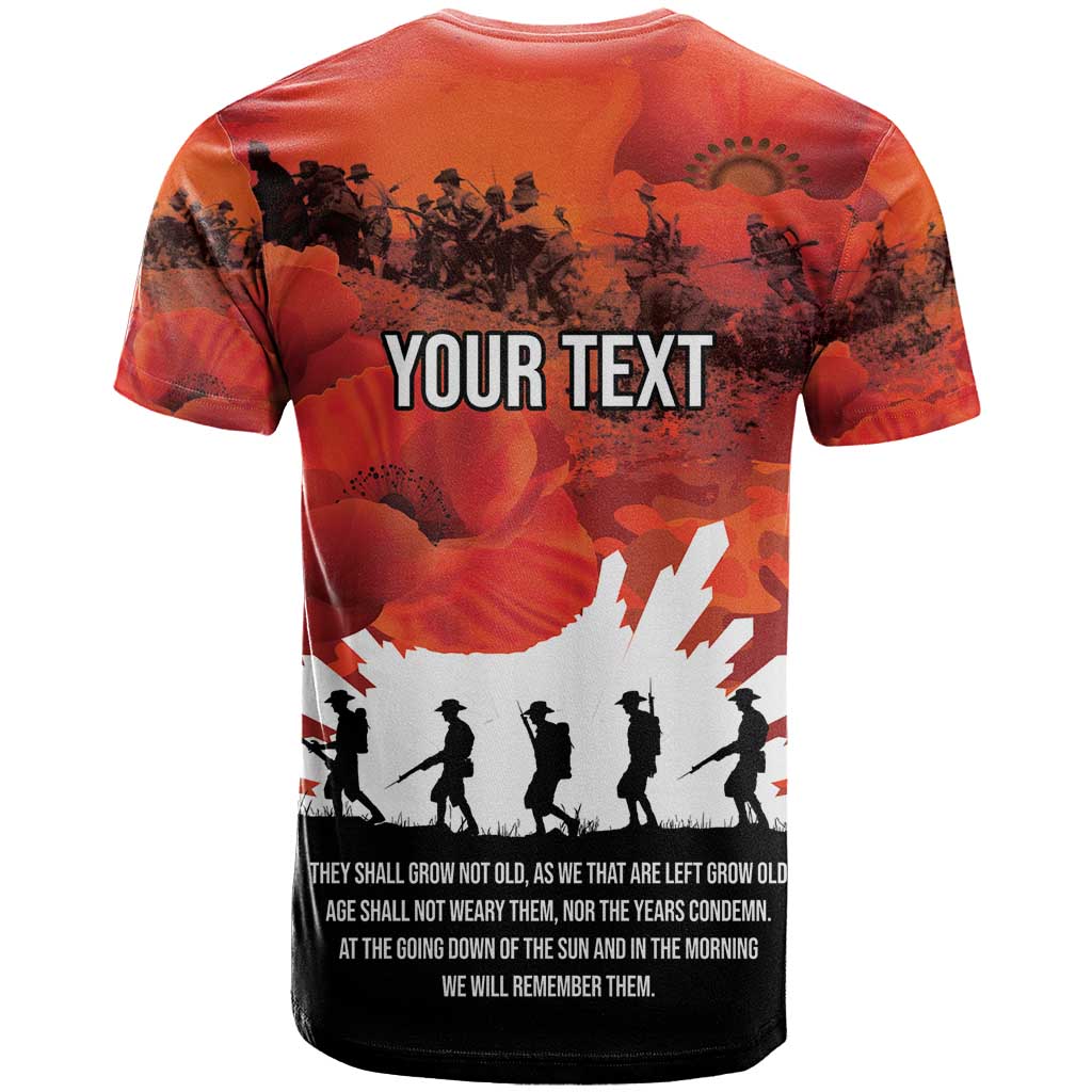 Anzac Day Gallipoli Personalised T Shirt Red Poppy Flowers