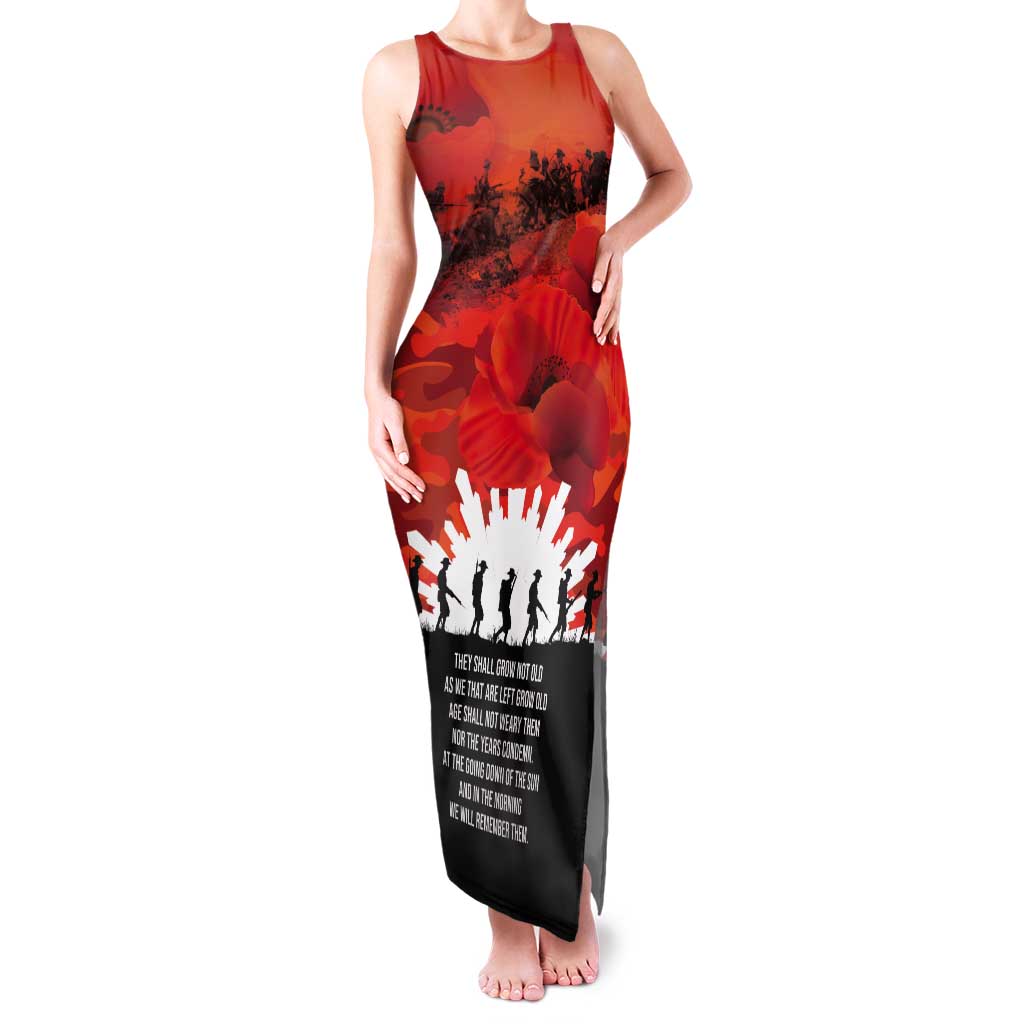 Anzac Day Gallipoli Personalised Tank Maxi Dress Red Poppy Flowers LT9 Women Red - Polynesian Pride