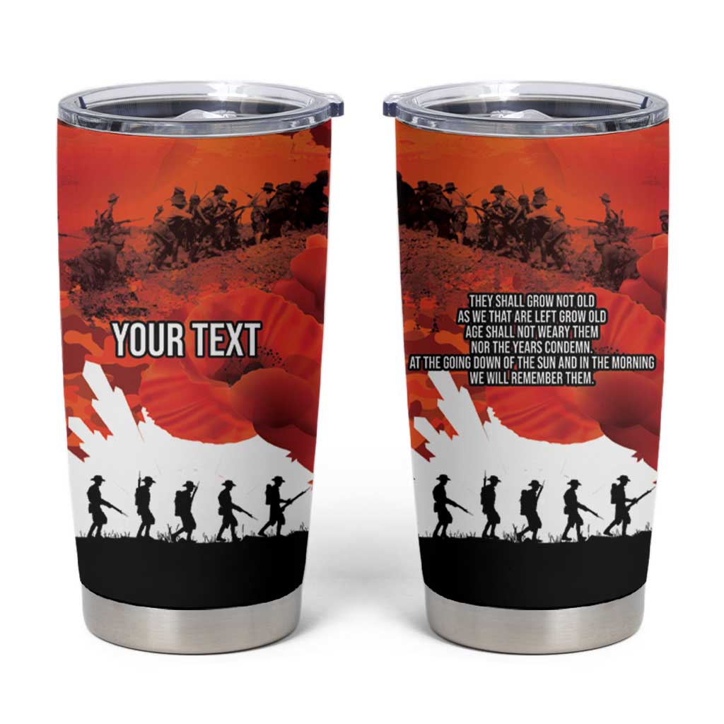 Anzac Day Gallipoli Personalised Tumbler Cup Red Poppy Flowers