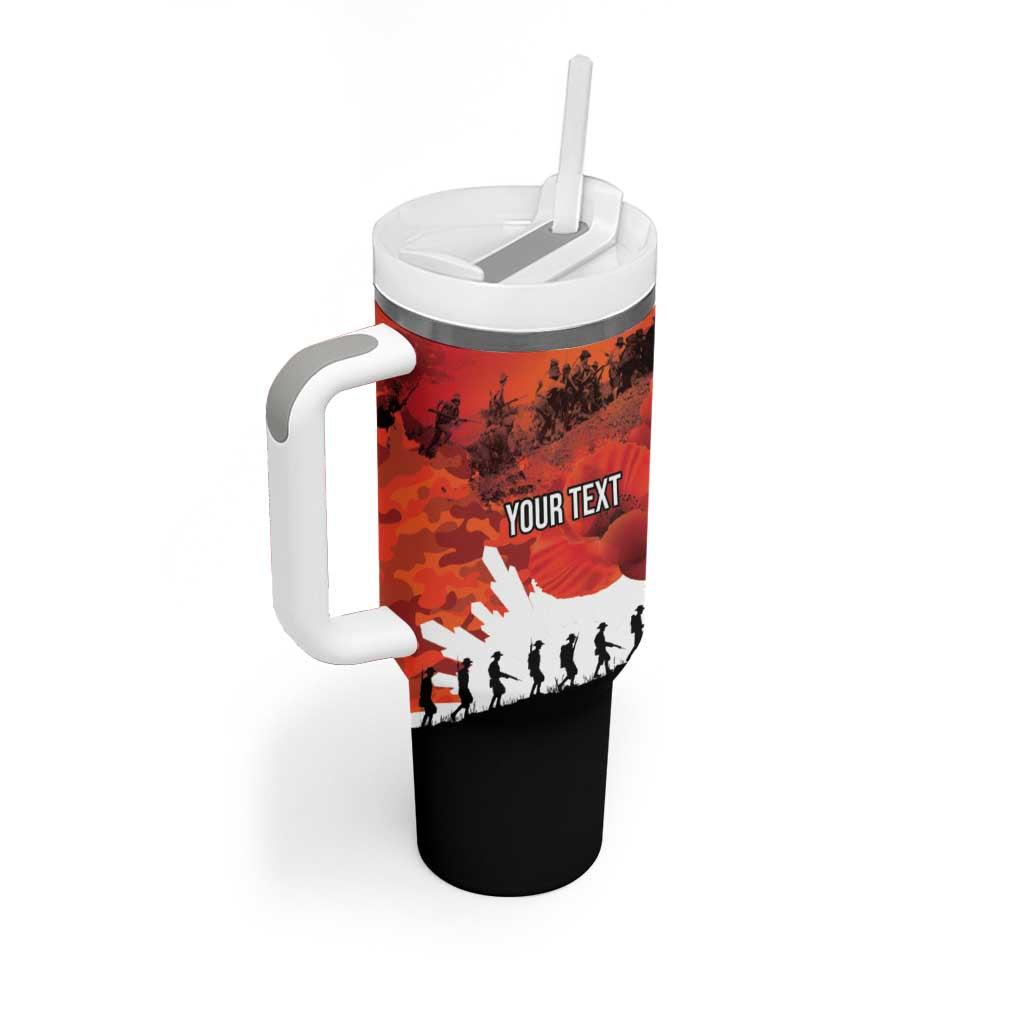 Anzac Day Gallipoli Personalised Tumbler With Handle Red Poppy Flowers