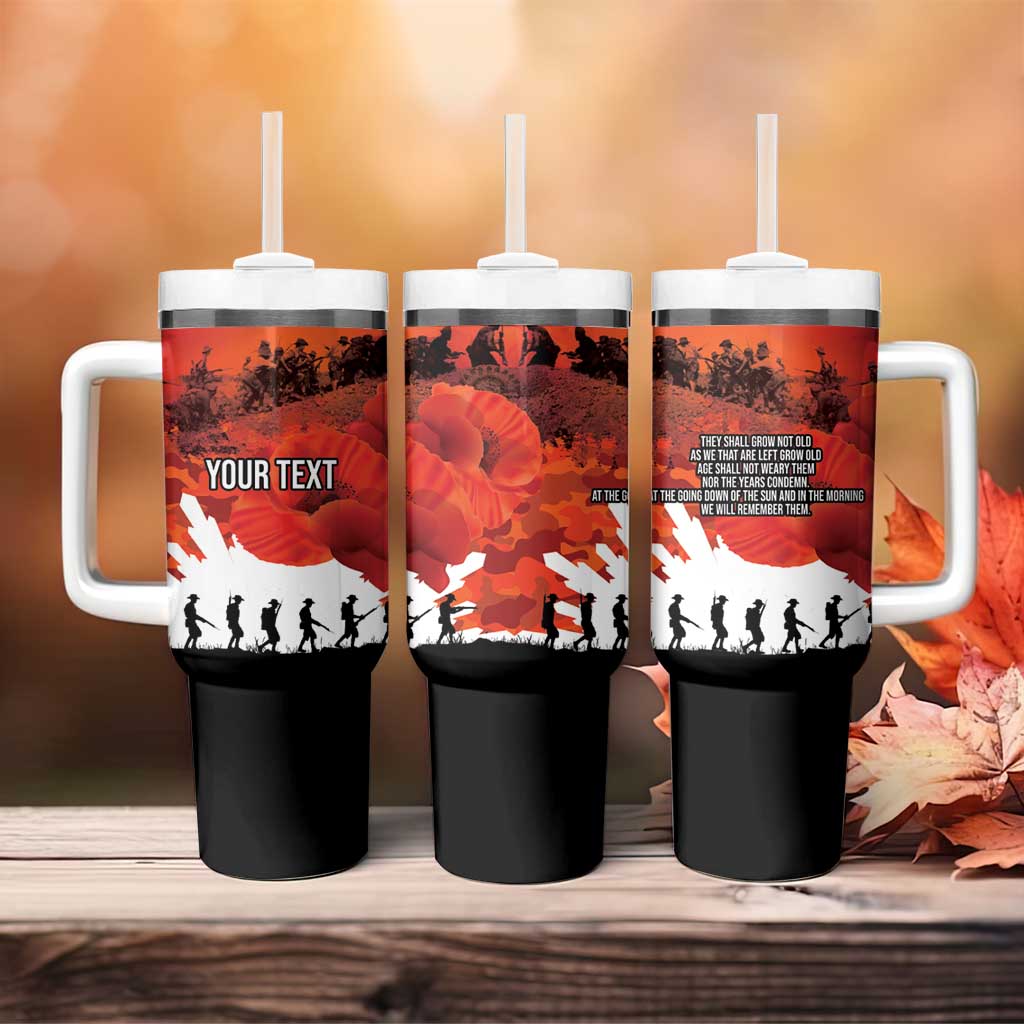 Anzac Day Gallipoli Personalised Tumbler With Handle Red Poppy Flowers