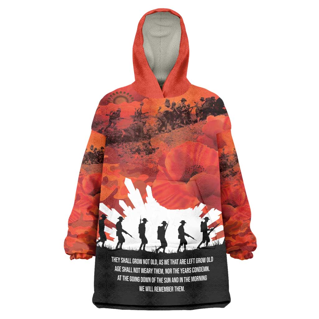 Anzac Day Gallipoli Personalised Wearable Blanket Hoodie Red Poppy Flowers