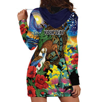 Kiwi-Kookaburra Bird ANZAC Personalised Hoodie Dress Aussie Golden Wattle Poppy Flowers
