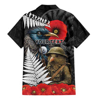 Kiwi-Tui Bird Soldier ANZAC Day Personalised Family Matching Mermaid Dress and Hawaiian Shirt Maori Silver Fern Motif