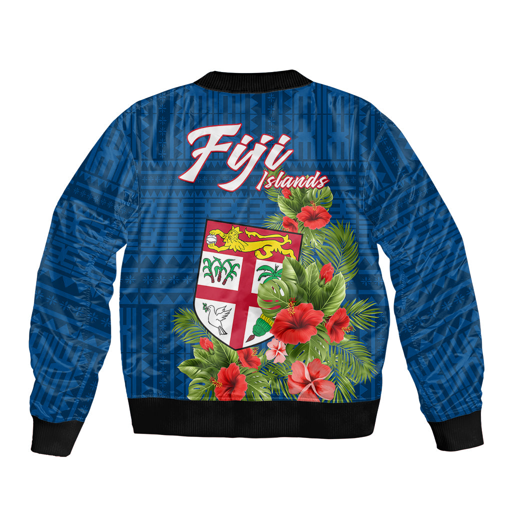 Polynesian Pride Fiji Bomber Jacket Tropical Flowers and Tapa Pattern LT9 - Polynesian Pride