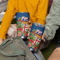 Fiji Island Tropical Flowers and Tapa Pattern Tumbler Cup