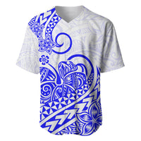 Polynesian Baseball Jersey Tribal Tattoo Blue Screen Color LT9 - Polynesian Pride