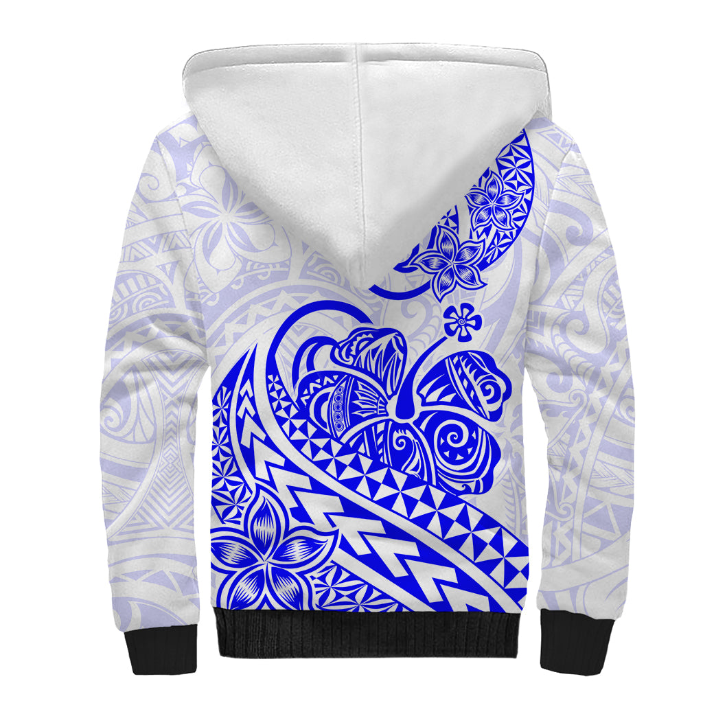 Polynesian Sherpa Hoodie Tribal Tattoo Blue Screen Color LT9 - Polynesian Pride