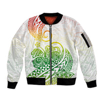 Polynesian Sleeve Zip Bomber Jacket Tribal Tattoo Gradient 02 Screen Color LT9 Unisex Gradient - Polynesian Pride