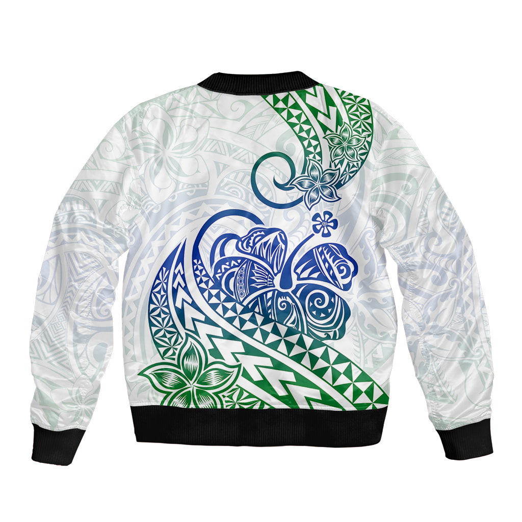 Polynesian Sleeve Zip Bomber Jacket Tribal Tattoo Gradient 03 Screen Color LT9 - Polynesian Pride