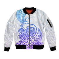 Polynesian Sleeve Zip Bomber Jacket Tribal Tattoo Gradient 04 Screen Color LT9 Unisex Gradient - Polynesian Pride
