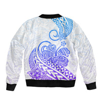Polynesian Sleeve Zip Bomber Jacket Tribal Tattoo Gradient 04 Screen Color LT9 - Polynesian Pride