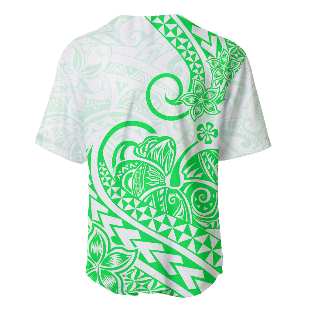 Polynesian Baseball Jersey Tribal Tattoo Green Screen Color LT9 - Polynesian Pride