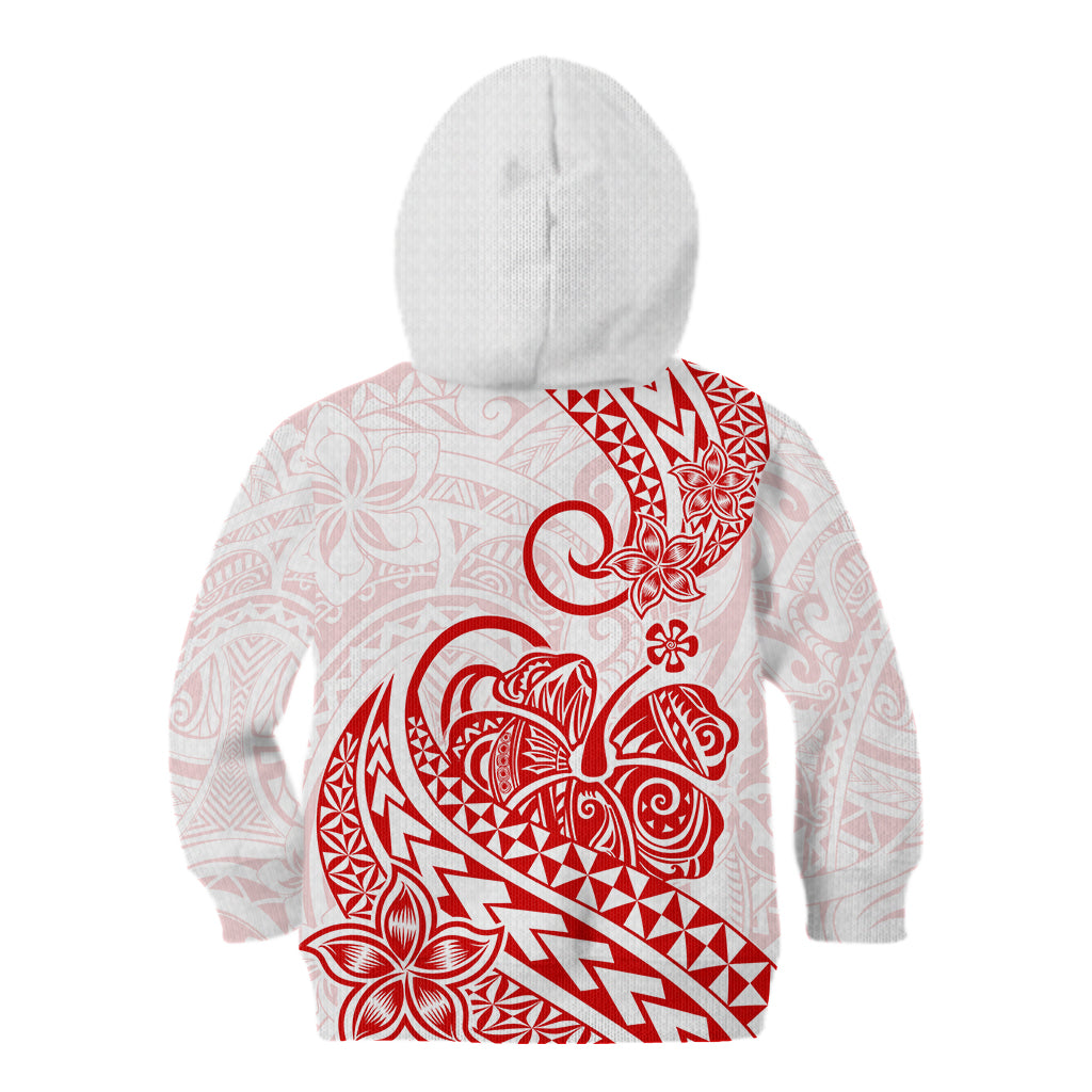 Polynesian Kid Hoodie Tribal Tattoo Red Screen Color LT9 Zip Hoodie Red - Polynesian Pride