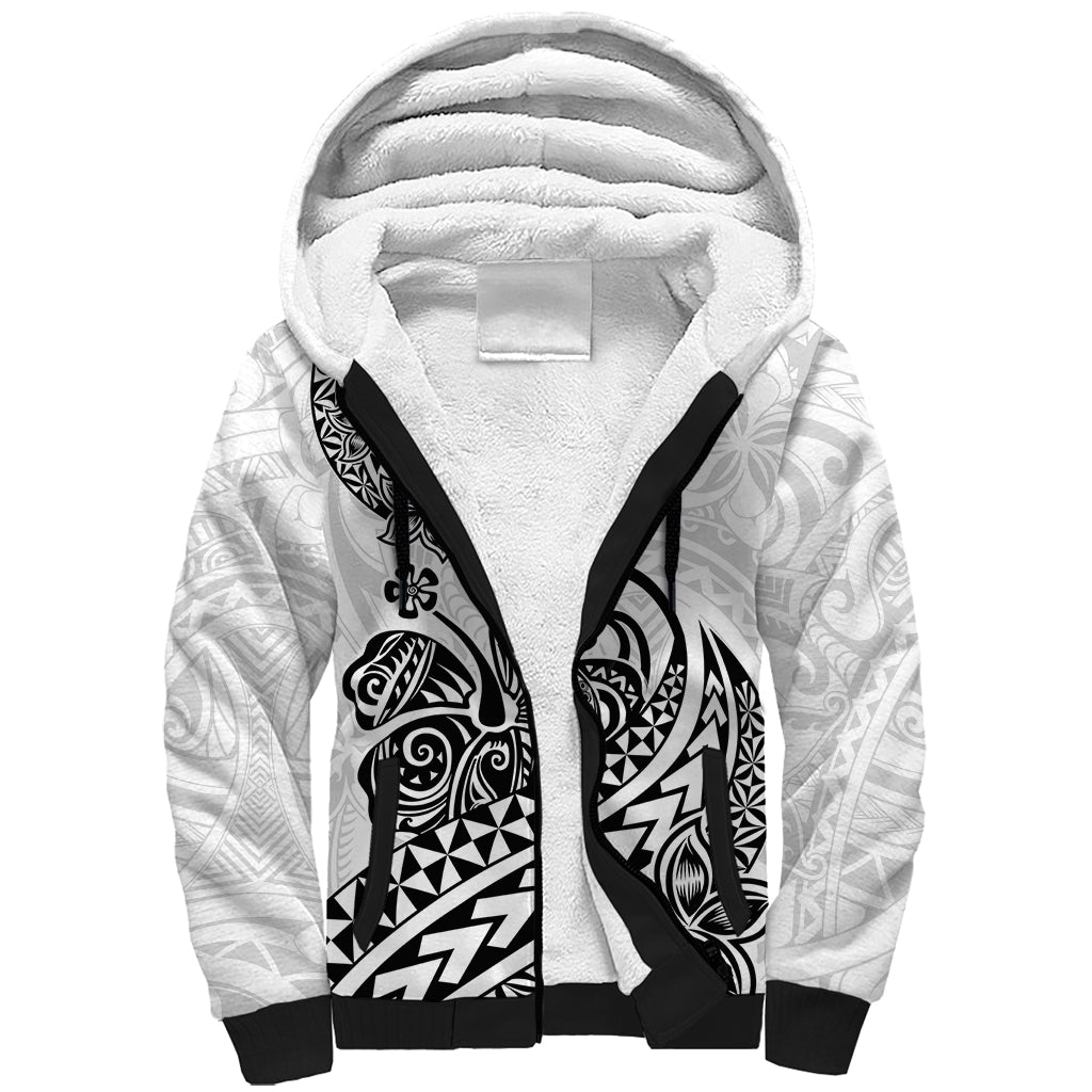 Polynesian Sherpa Hoodie Tribal Tattoo Black Screen Color LT9 Unisex Black - Polynesian Pride