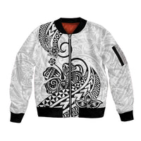Polynesian Sleeve Zip Bomber Jacket Tribal Tattoo Black Screen Color LT9 Unisex Black - Polynesian Pride