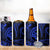 Polynesian Guam Coat of Arms 4 in 1 Can Cooler Tumbler Polynesian Tribal Tattoo Blue Version